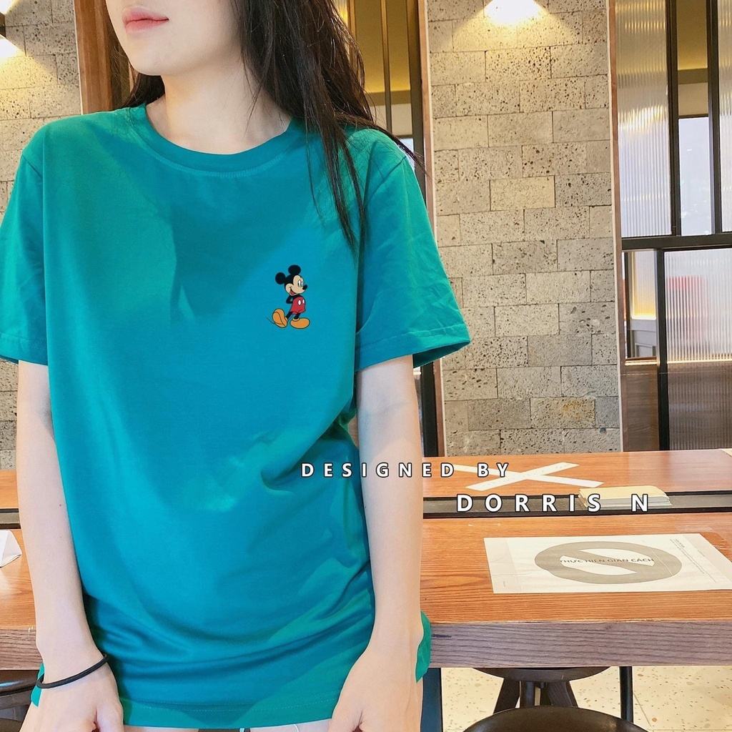 Áo Thun Nữ Ngắn Tay Cổ Tròn Họa Tiết Hình Micky Chất Vải Cotton Mềm Mịn Thoáng Mát From Rộng Trẻ Trung Năng Động