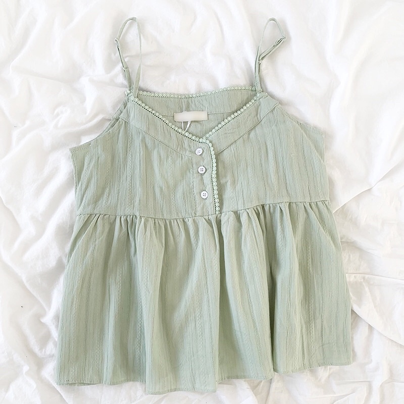 Áo baby doll xô 2 dây style Ulzzang Hàn Quốc