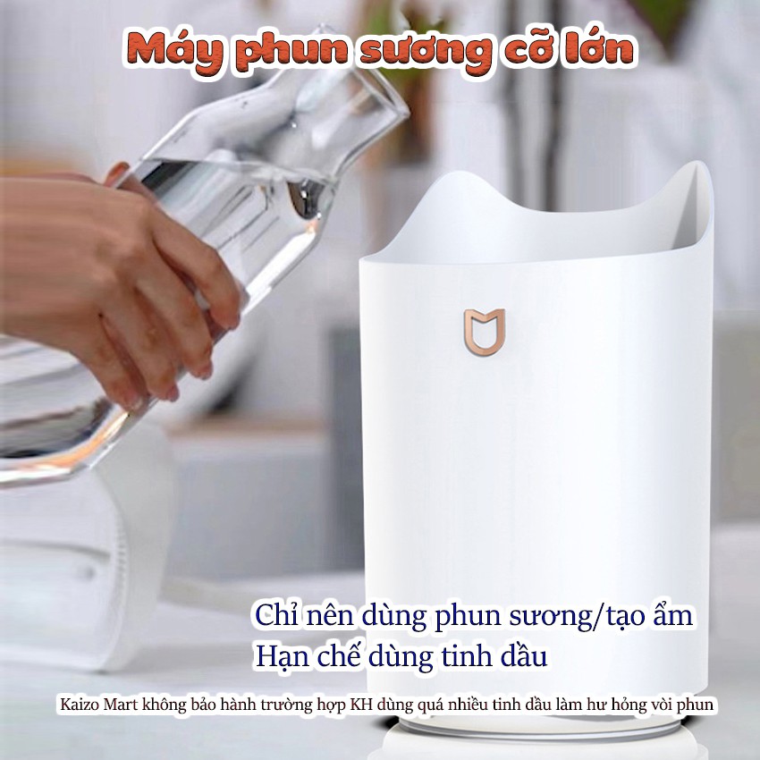 Máy phun sương tạo ẩm có đèn LED - Dung tích 3L - Bảo hành 1 đổi 1 trong 90 ngày - Kaizo Mart