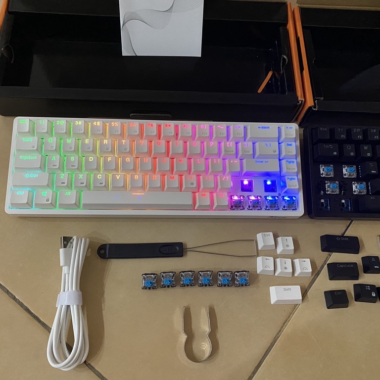 Bàn phím cơ không dây Royal Kludge RK G68 HOTSWAP, Led RGB, Type C, Bluetooth 5.0, Wireless 2.4G - Chính hãng