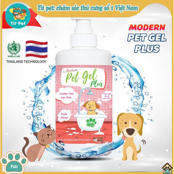 Sữa Tắm Diệt Ve Rận Bọ Chét Chó Mèo Modern Pet Gel PLUS 500ML