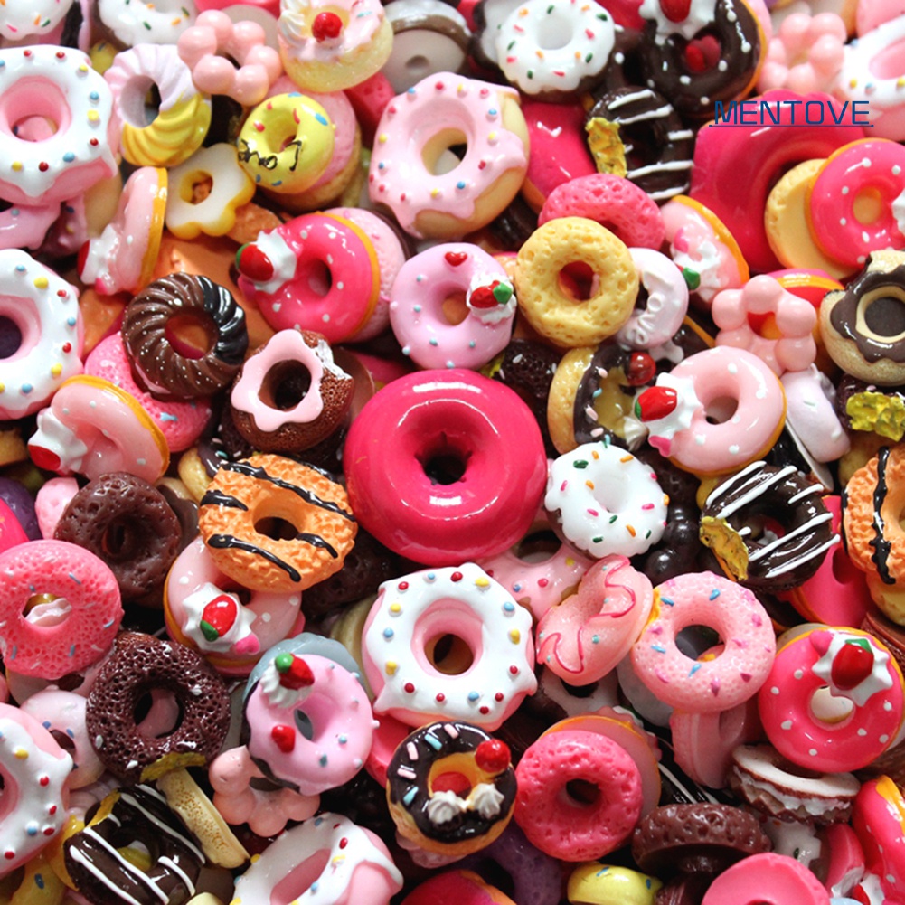 Bộ 10 Bánh Donut Đồ Chơi Bằng Nhựa Nhiều Màu Sắc