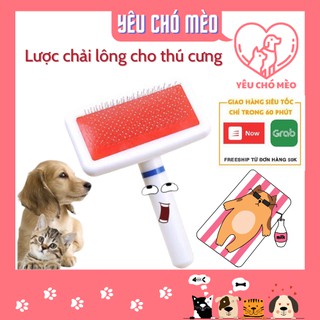 Lược Chải Lông Đầu Răng Lược Có Chấm Bi Cho Chó Mèo