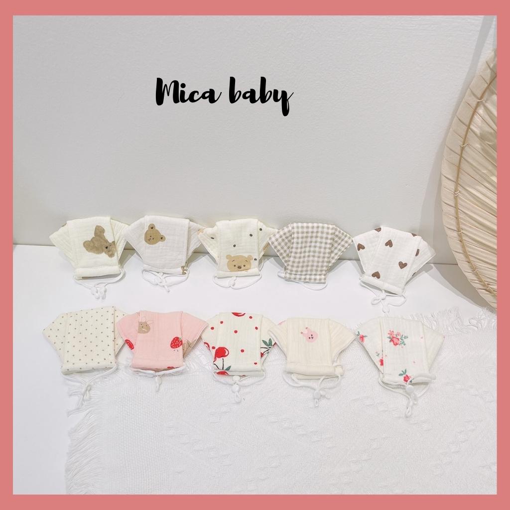 Khẩu trang vải xô Muslin 3 lớp 4d cho bé từ 0-4 tuổi Mica baby M03
