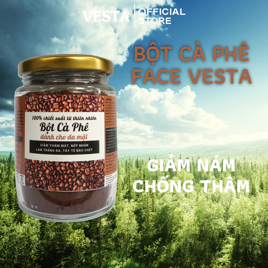 Bột Cà Phê Face Nguyên Chất Vesta Hủ 180ml