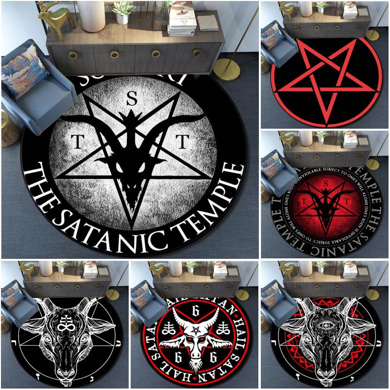 Thảm Satan Dê Satan Hình Bộ Xương Ngôi Sao Năm Cánh Trang Trí Thảm Satan