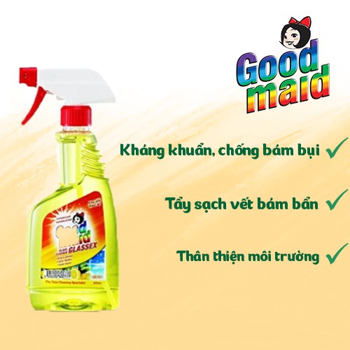 Nước Lau Kiếng Chống Bám Bụi Goodmaid Sáng Bóng Bề Mặt Kính - Hương Lemon 500ml