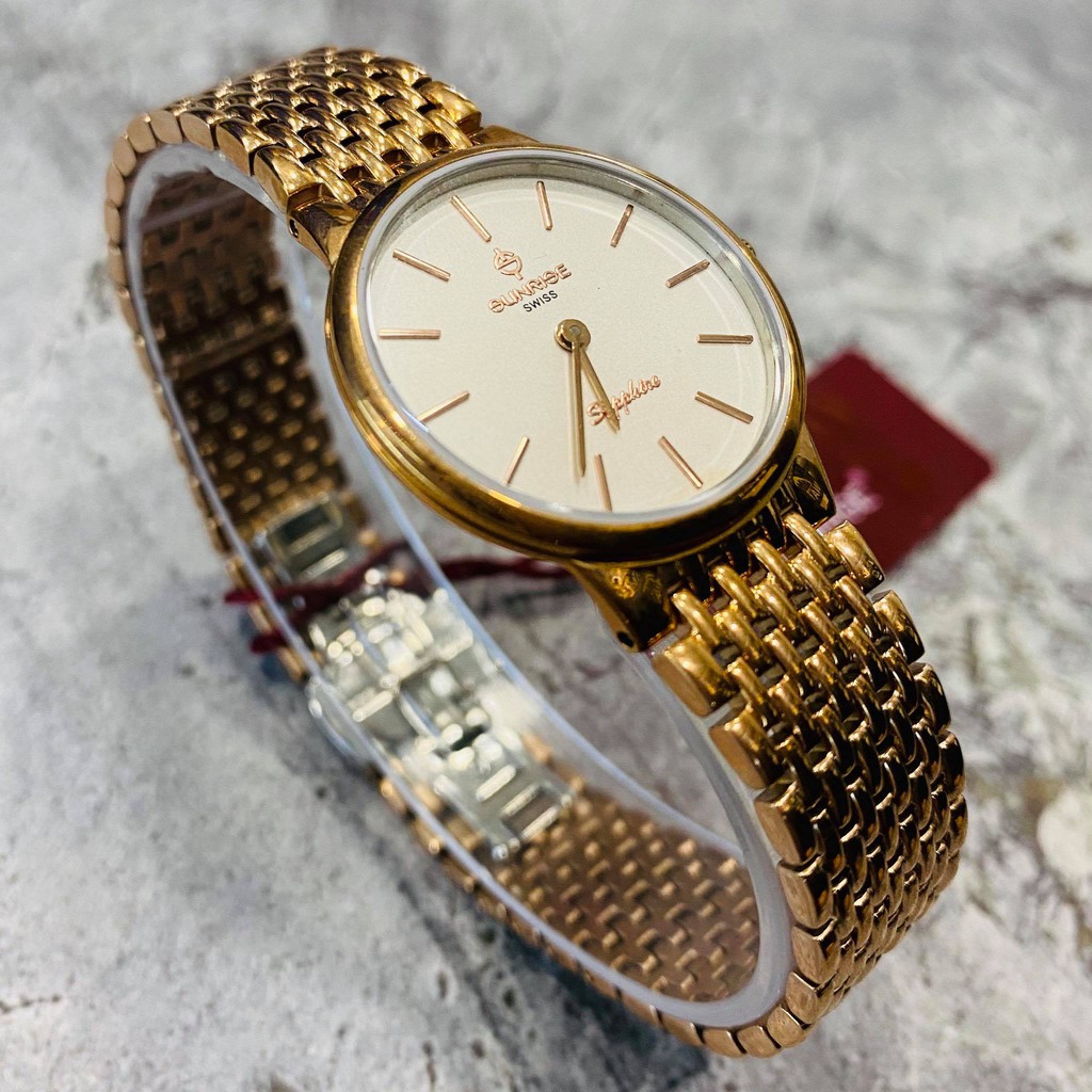 Đồng hồ Sunrise Nữ chính hãng Nhật Bản L737SWD.RG.T - kính saphire chống trầu - siêu