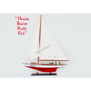 Mô hình thuyền buồm gỗ Endeavour (Đỏ - Trắng) 50cm