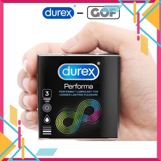Bao cao su Durex Performa chống xuất tinh sớm Hộp 3 cái Kéo dài thời gian yêu (Khuyến mãi 1K) - GoF Store Vip [lovelove]