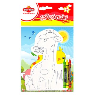 Bộ tô màu gỗ Star Kids hươu cao cổ K-2041 /1