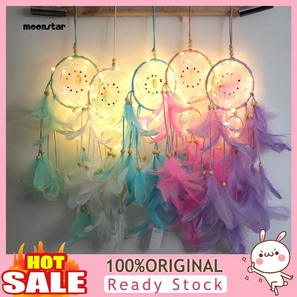 Vòng dreamcatcher có đèn LED treo tường trang trí phòng ngủ- Chọn Màu