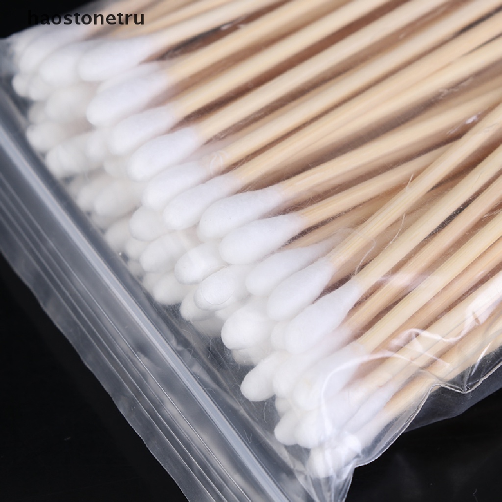 Hộp 100 Tăm Bông Cotton Hai Đầu Dùng Một Lần Trang Điểm Tiện Dụng
