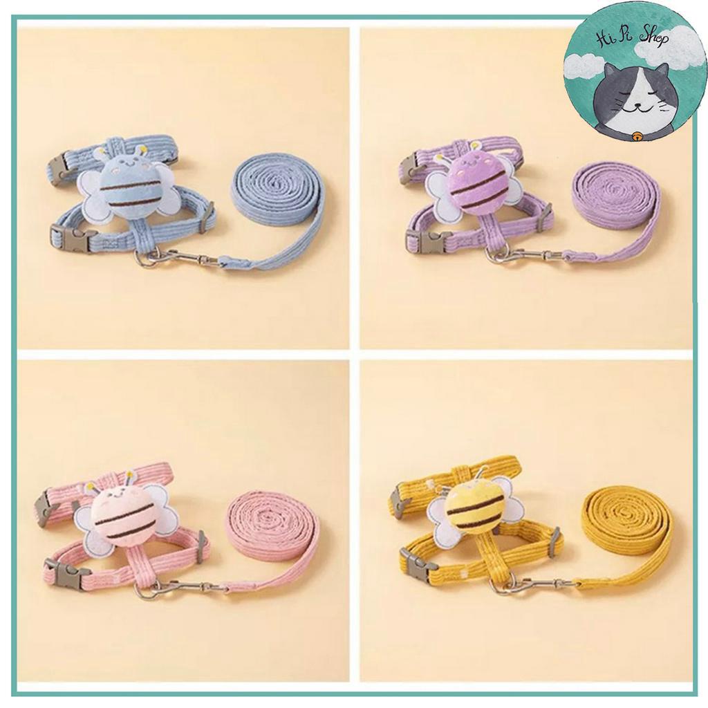 Dây Dắt Chó Mèo Hình Ong Mẫu Mã Đa Dạng Dây Dẫn Cho Thú Cưng Chất Liệu Bông Kèm Khoá Kim Loại