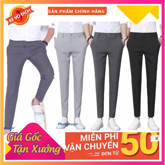 [ FreeShip ] Quần tây âu ( quần tây nam ) phom ôm ống côn vải co giãn hàng đẹp loại 1 chuẩn shop. Tất cả là hình thật !