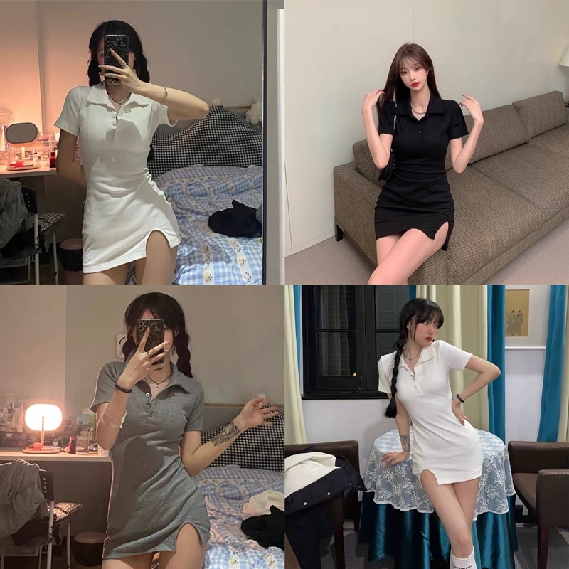 VÁY ÔM POLO HÀN XẺ ĐÙI KOREA 99 / ĐẦM BODY