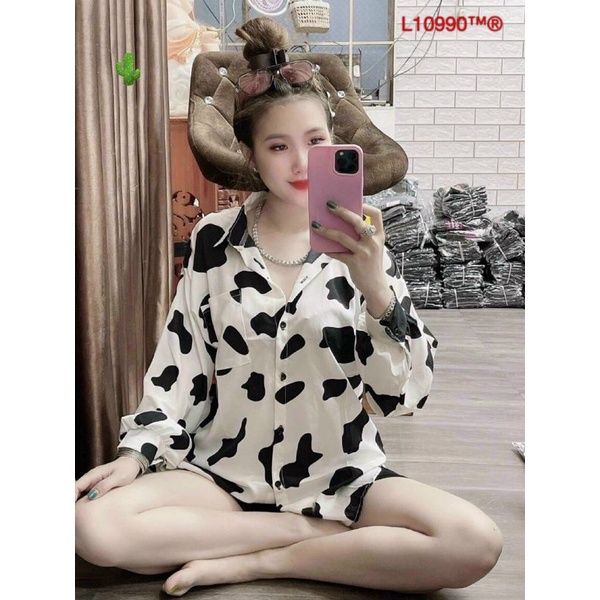 Áo sơ mi bò sữa  và beo dài tay xịn xò(có bán quần riêng) mẫu mới  chất kate lụa 100%,, Size&lt;60kg