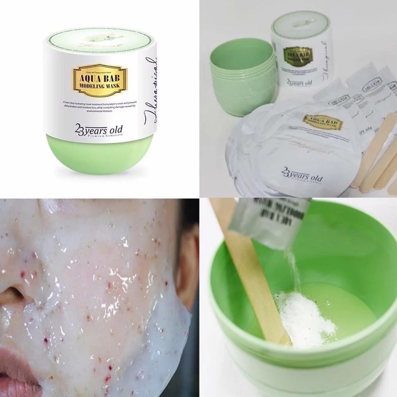 Aqua bab Modeling Mask - 23years old xanh Hoàn thiện hoàn hảo bề mặt da của bạn với Aqua Bab Modeling Mask