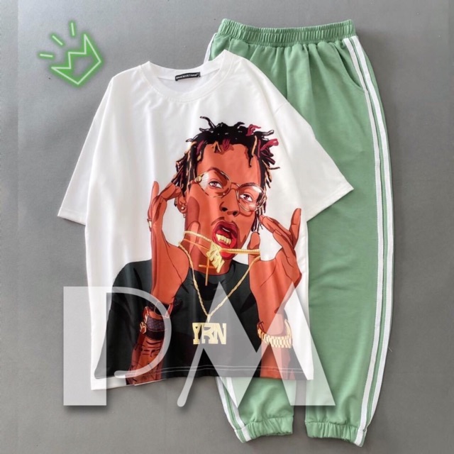 Sét áo 3D và quần xanh bo gấu