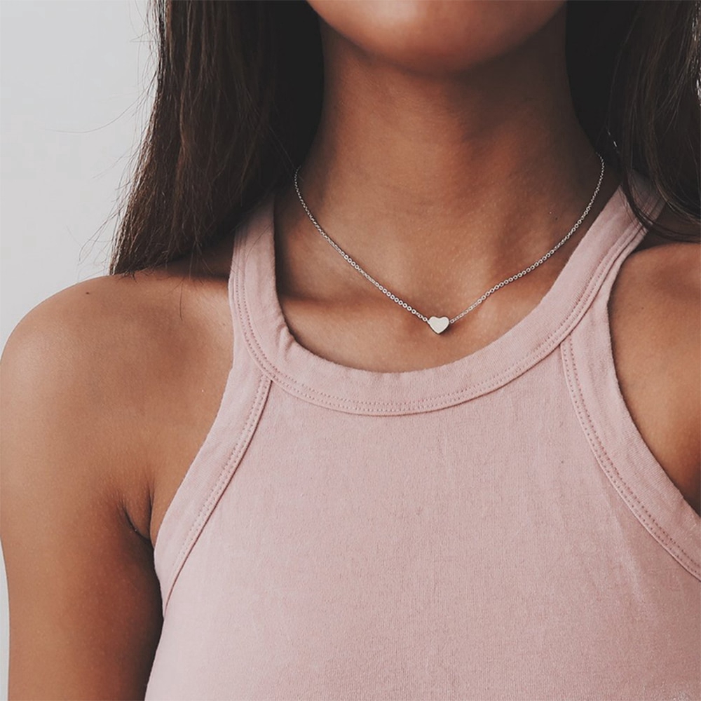 Vòng Cổ Choker Mặt Hình Trái Tim Thời Trang Cho Nữ