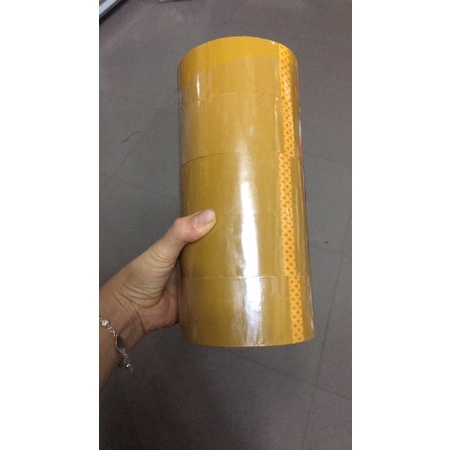 Lẻ 1 cuộn băng dính vàng đục đóng hàng dính  siêu chắc bản 5*2cm