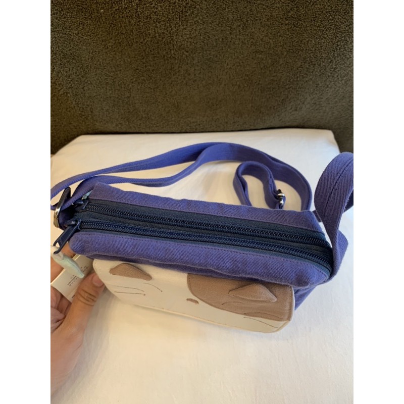 Túi đeo chéo 2 ngăn mặt mèo Hikosen Cara