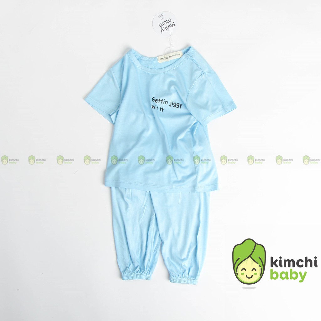 Bộ Quần Áo Alibaba Cho Bé Trai, Bé Gái Minky Mom Vải Thun Lạnh Họa Tiết Dễ Thương, Bộ Cộc Tay Quần Dài Mặc Nhà MKM2132