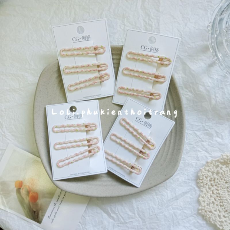 (Bộ 3 Cái) Kẹp Tóc Hoa Anh Đào Dễ Thương Xinh Xắn Cho Nữ