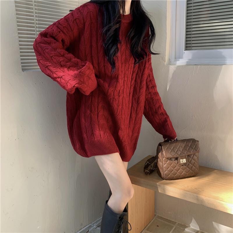 Áo len thừng dáng rộng