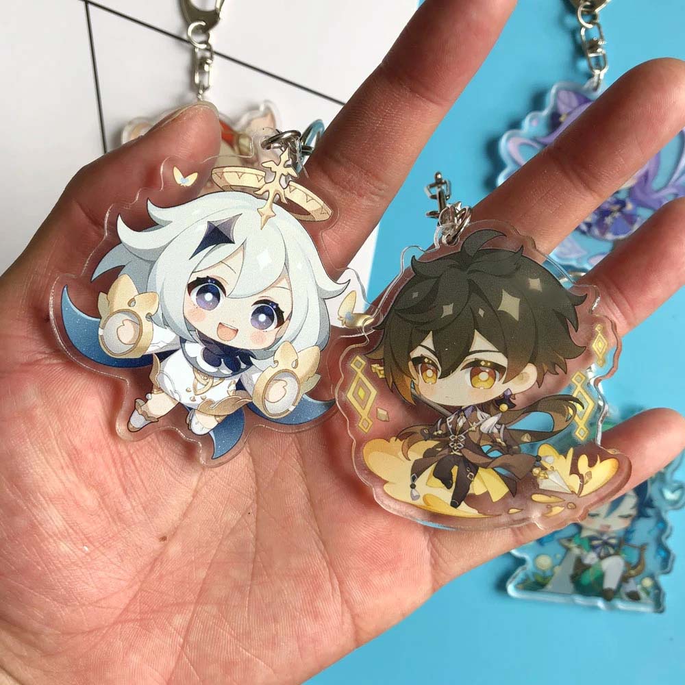 Móc Chìa Khóa Họa Tiết Hoạt Hình Delicacy Anime Genshin Trong Suốt Độc Đáo