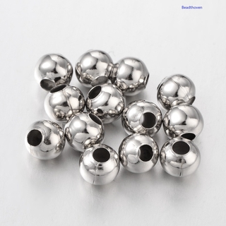 100pcs Platinum Iron Round Spacer Beads 8mm hole: 3mm