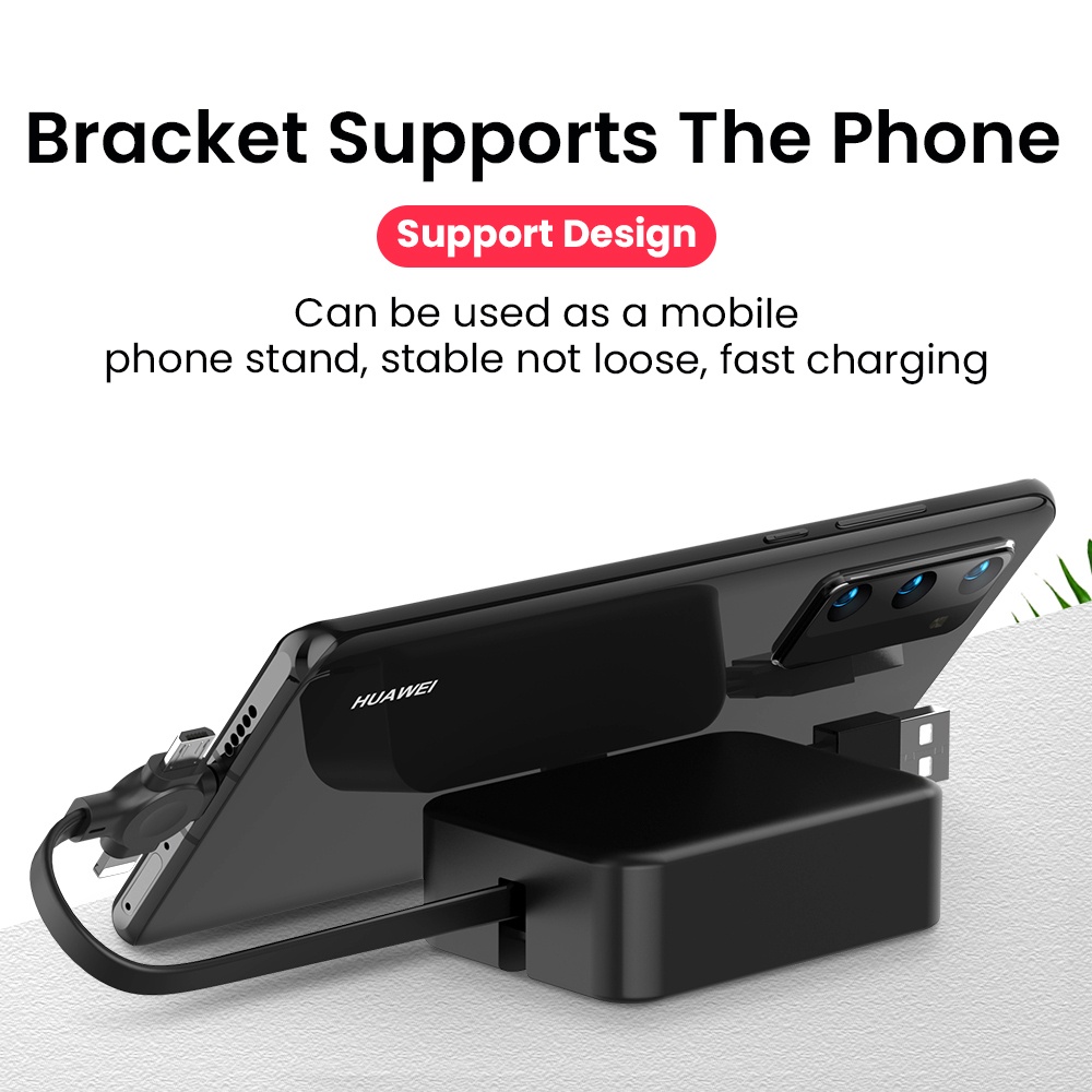 Cáp Sạc Nhanh USB Type C 3A 1M 3 Trong 1 Có Thể Thu Gọn Tiện Dụng Cho Điện Thoại
