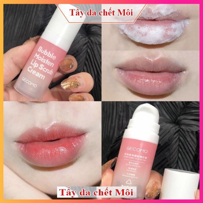 Tẩy da chết môi sủi bọt Gecomo Bubble Moisten Lip Scrub chăm sóc môi Ht1