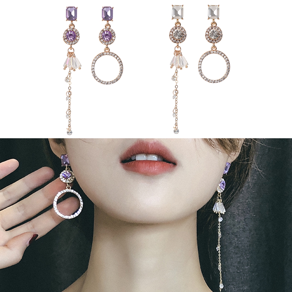 Khuyên tai chuỗi không đối xứng phong cách cổ điển