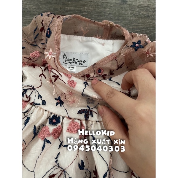 V24 - Váy ren thêu hoa phồng dưới