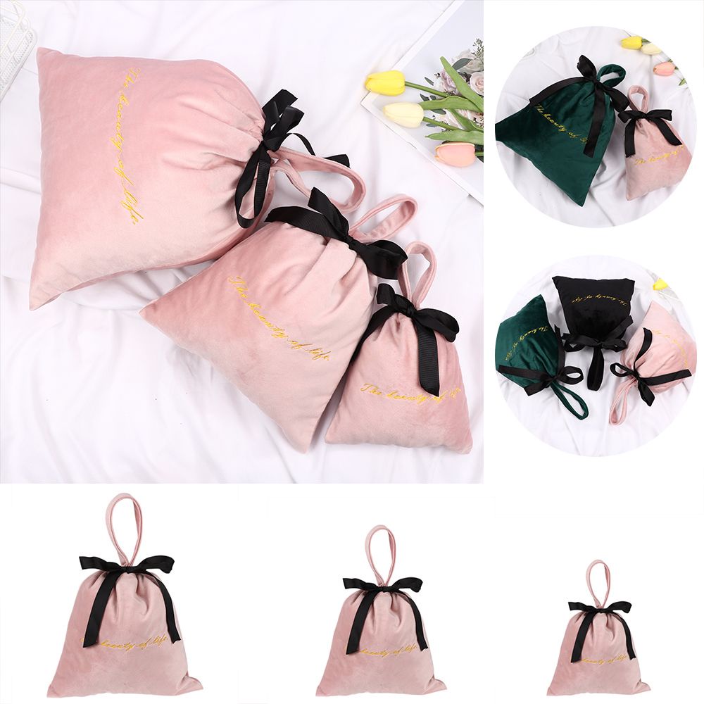 Túi dây rút bằng vải nhung chống bụi nhiều màu sắc thời trang