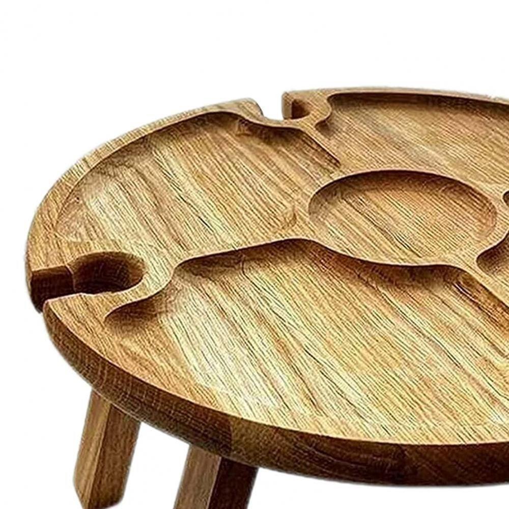 Khay Gỗ Tròn Đựng Đồ Ăn Vặt Để Bàn Trang Trí Đa Ứng Dụng