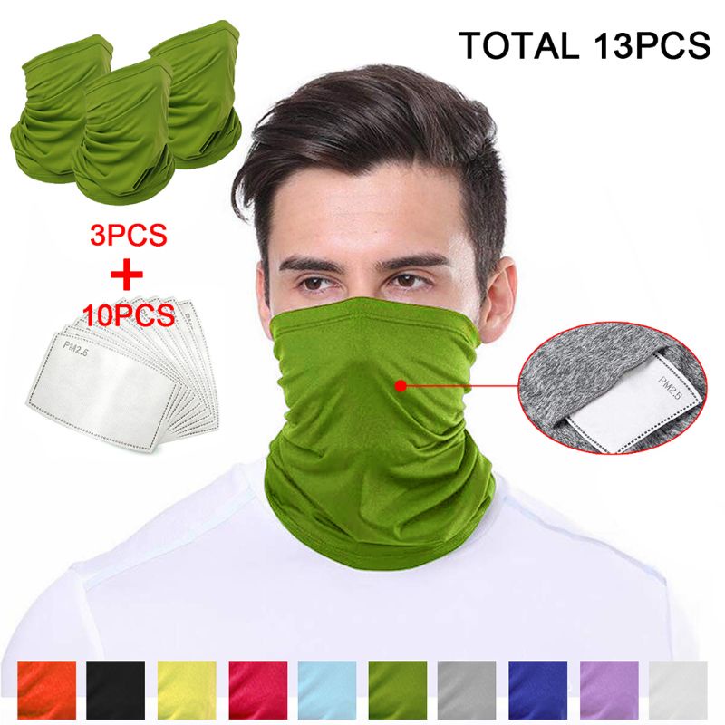 Set 3 khẩu trang chống nắng PM2.5 kèm 10 tấm lọc màu trơn tiện dụng cho nam và nữ
 | BigBuy360 - bigbuy360.vn