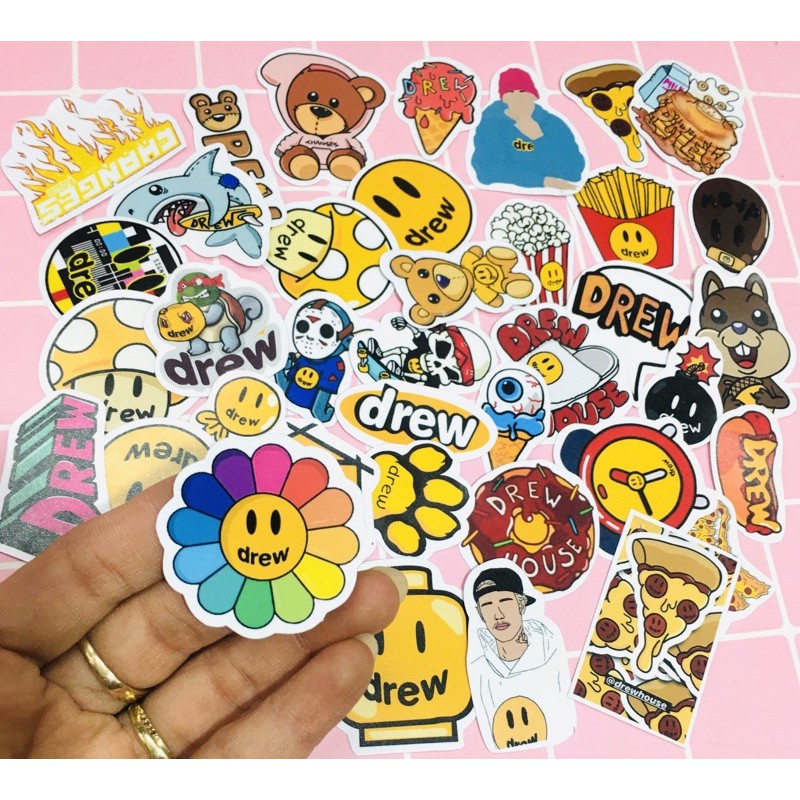 Sticker ủi áo dễ dàng sử dụng mẫu Drew cute