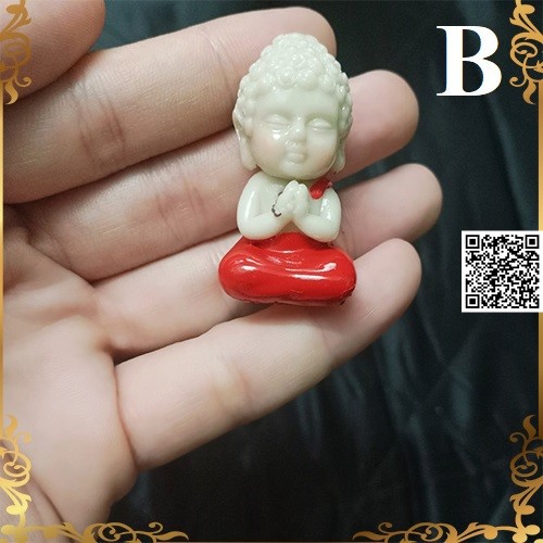 1259 Tượng phật Mini màu đỏ ánh kim cầu may mắn - hạnh phúc - sức khỏe - bình an cho gia đình