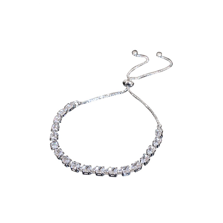 Lắc Tay Nữ, Vòng Tay Nữ Dây Rút Đính Đá Bạc 925 Sang Chảnh Tiểu Thư Phong Cách Hàn Quốc | BigBuy360 - bigbuy360.vn