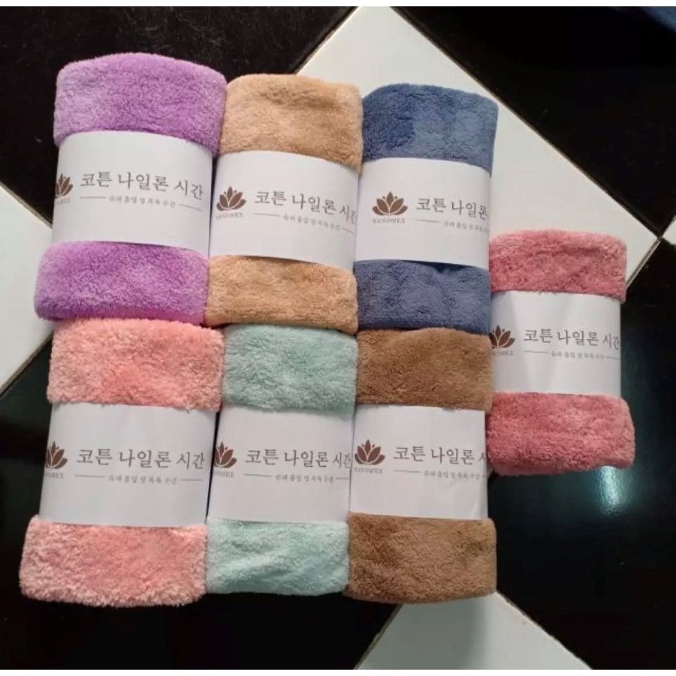 Khăn rửa mặt xuất Hàn mềm mại nhiều màu kích thước 25x50