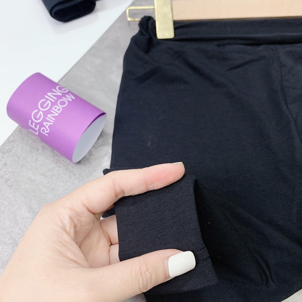 Q013 Quần legging dài lửng đùi ngố đẹp lỡ quần tập yoga nữ đen Thái ngắn mặc nhà lưng thun ôm bó sát rainbow co giãn tốt | BigBuy360 - bigbuy360.vn