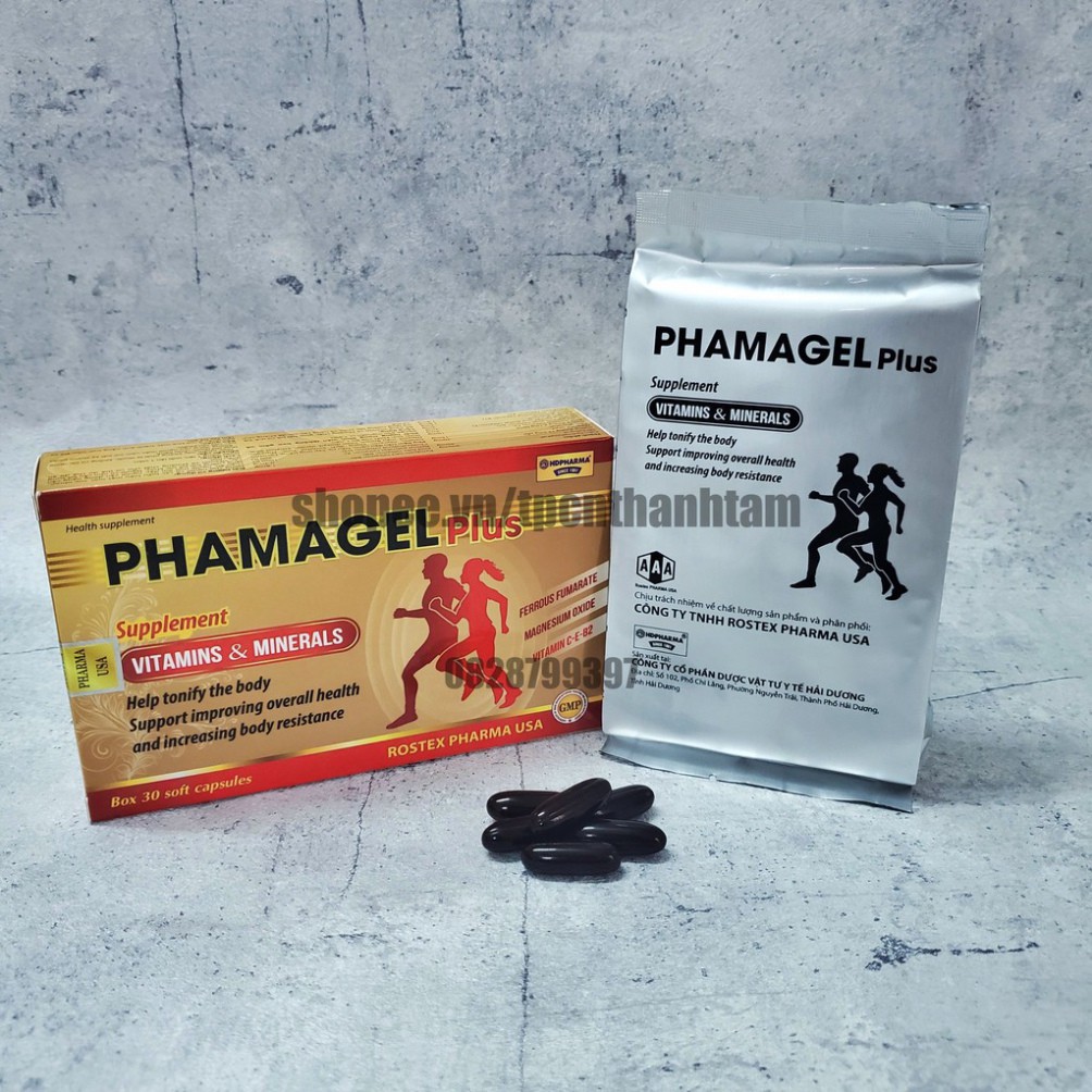 Vitamin tổng hợp PHAMAGEL PLUS bồi bổ cơ thể, tăng cường sức đề kháng - Hộp 30 viên | BigBuy360 - bigbuy360.vn