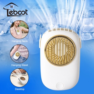 Quạt mini đeo cổ 3 tốc độ sạc usb không cánh thiết kế tiện lợi