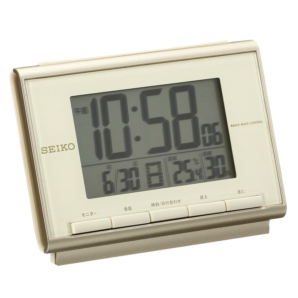 Đồng hồ điện tử kèm nhiệt ẩm kế Seiko SQ698S Nhật Bản