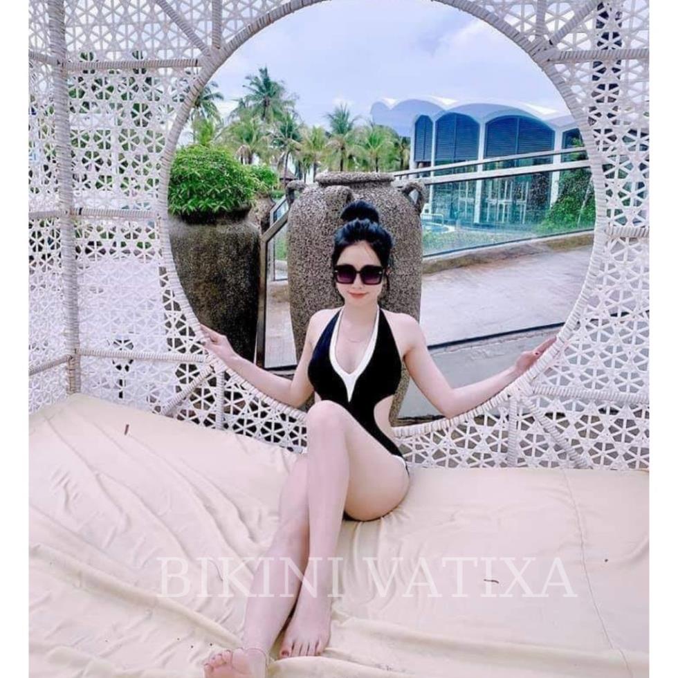 Xả [HÌNH CHỤP THẬT] Đồ bơi Bikini 1 mảnh cut out đen viền trắng sang chảnh VATIXA BKN02 | BigBuy360 - bigbuy360.vn
