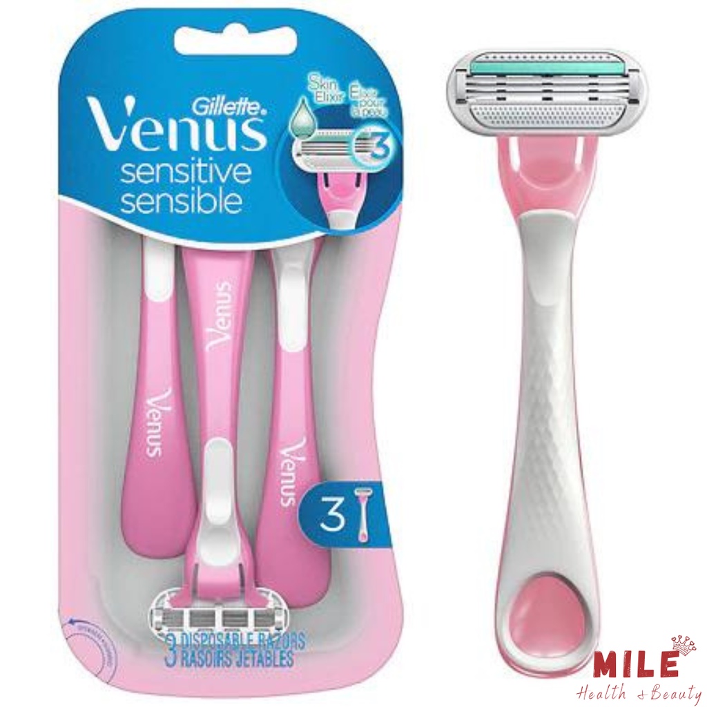 Set 3 dao cạo cho nữ có đầu bơ Venus Gillette