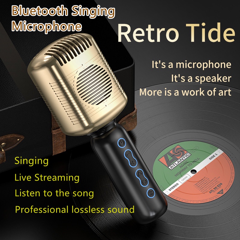 Micro karaoke cầm tay không dây kết nối bluetooth phù hợp cho điện thoại/ PC/ laptop