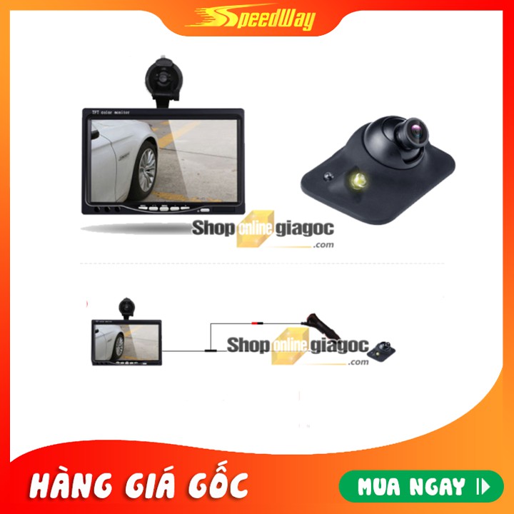 Combo Camera Cập Lề Ô Tô + Màn Hình 7 Inch 1024x600p HD Phím Bấm